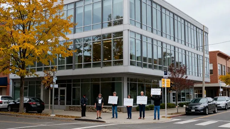 Illustration for: Protesters Gather at Merck Office Over Beagle Purchase